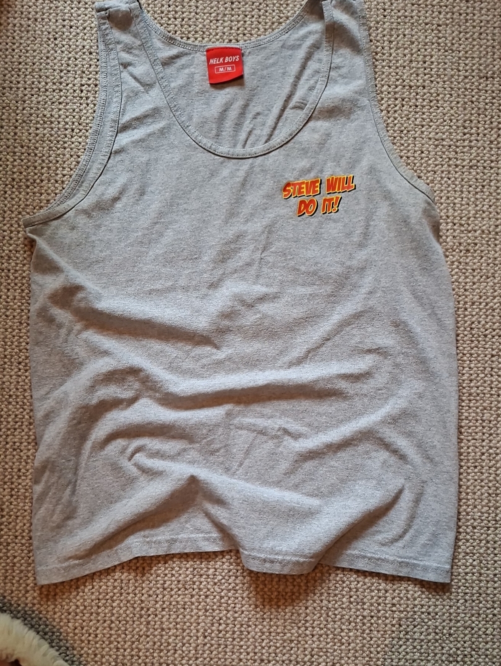 Gray Tank Top - 'Steve Will Do It!' Graphic